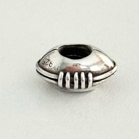 Pandora Sterling Silver Football Sports Theme Rare Retired Bead Charm - Picture 2 of 7